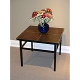 4D Concepts End Table with Slate Top, Metal/ Slate