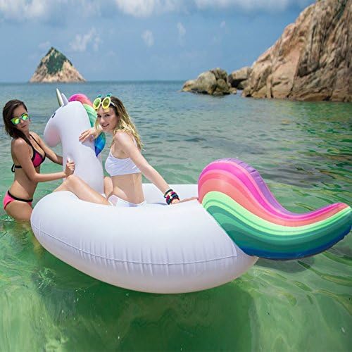 Summer Swimming Pool Inflatable Unicorn Float Pegasus Water Floats Water Rafts Floating Row Inflatable Swimming Circle Water Bed