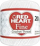 Coats & Clark Red Heart Fine Crochet Thread, Size 20, White