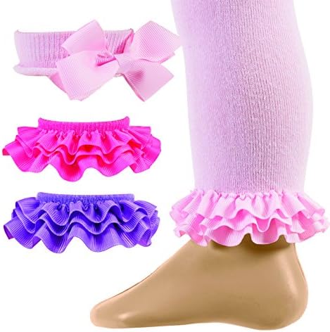Celegrity Trendy Legwear with Swappable, Mix n Match Ruffles and Bows, Scoops of Softness, 4-6 Y