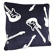 Thro Ltd. Guitar Printed Microplush Pillow, Navy