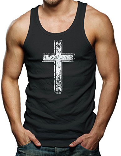 Distressed Cross - Religious Christian Men's Tank Top T-shirt