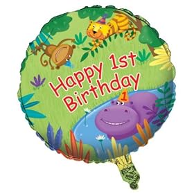 Jungle Buddies 1st Birthday 18" Foil Balloon Infant