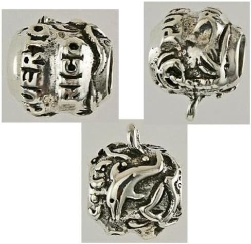 Sterling Silver Reller Puerto Rico Dolphin Bead Charm 13404