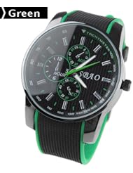 Fashionable Unisex Round Case Style Quartz Watch Wrist Watch Timepiece - Green