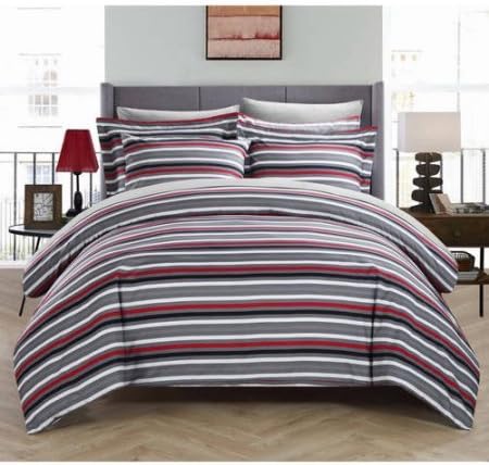 Vasler 3-Piece Bedding Duvet Cover Set King - Gray