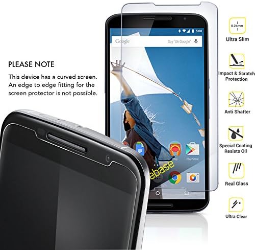 Casebase Premium Tempered Glass Nexus 6 Screen Protector TWIN PACK for New 2014 Google Nexus 6 / Motorola Nexus 6