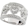 14K White Gold Diamond Heart Ring/Band - 0.50 Ct.