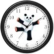 Giant Panda Bear Plush (Happy Face) Dancing - Bear - JP Animal Wall Clock by WatchBuddy Timepieces (White Frame)