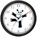 Giant Panda Bear Plush (Happy Face) Dancing - Bear - JP Animal Wall Clock by WatchBuddy Timepieces (Black Frame)