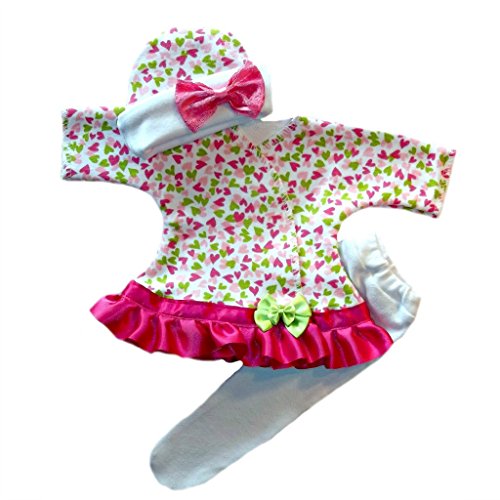 Jacqui’s Baby Girls’ Joyful Heart Dress Set Preemie & Newborn – Made in the USA, Small Newborn