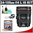Canon EF 24-105mm f/4 L IS USM Zoom Lens + UV Filter + Accessory Kit for Rebel XS, XSi, XT, XTi, T1i, EOS 40D, 50D, 7D & 5D Mark II Digital SLR Cameras