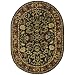 Safavieh HG953A Heritage Collection 4-Feet 6-Inch by 6-Feet 6-Inch Handmade Hand-spun Wool Oval Area Rug, Black and Red