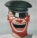 Hand painted Chinese contemporary art - cynical realism, iconic laughing face