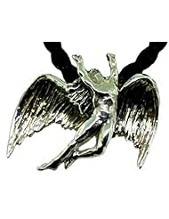 Handmade Sterling Silver "Fallen Angel" Necklace on Leather Cord