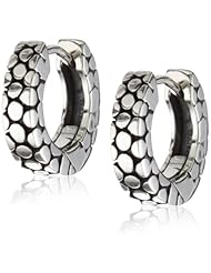 Zina Sterling Silver Thin Snap Hoop Earrings with Stingray Texture In Silver