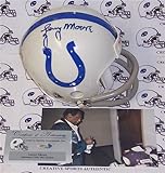 IMAGE OF Lenny Moore Autographed/Hand Signed Baltimore Colts Throwback 2-Bar Mini Helmet
