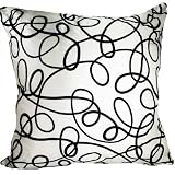 Abstract Loops 18"x18" Decorative Silk Throw Pillow Cover-White