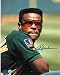 Rickey Henderson Oakland Athletics - Green Jersey -Autographed 8x10 Photo