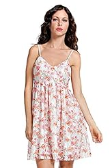 V-neck Spaghetti Strap Babydoll Floral Print Elastane/Polyester Mini Dress  With a Ribbon 