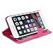 iPhone 6 Plus Case, LK [Stand Feature] iPhone 6 Plus Wallet Case, PU Leather Case Flip Cover + Screen Protector & Stylus for iPhone 6 Plus (Hot Pink)