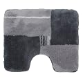 Liedeco Badezimmer-Garnitur 'Clio' | Badematte grau WC-Vorlage 050 cm x 060 cm