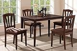IMAGE OF 1 Dinning Table with 4 Side Chairs set in Dark Walnut Finish