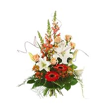 Blumenstrau&szlig; 'Gestaffelter Strau&szlig;' Medium Frisch vom Floristen vor Ort mit Gerbera, Rosen und Lilien