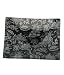 Black and White Floral Toile Glass Dessert Plates - Set of 4