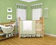 Sage Gingham Seersucker - 4 PC CRIB SET - BABY BEDDING SETS