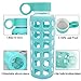 Sportsun Glass Water Bottle with Silicone Protection Sturdy and Lightweight for Hiking Camping Backpackers, 100% Leak Proof, Turquoise Color