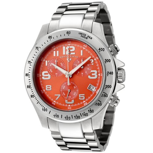 Swiss Legend Men's 50041-66 Eograph Collection Chronograph Orange Dial Stainless Steel Watch