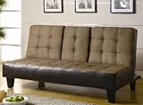 Futon Sofa Bed with Drop Down Console in Two Tone Finish