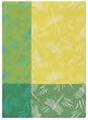 100% Cotton Jacquard Spring Meadow Green and Yellow Dishtowel 18" X 28" Set / 6