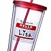 Cupture Classic Insulated Double Wall Tumbler Cup with Lid, Reusable Straw & Hello Name Tags - 24 oz, 2 Pack (red/blue)