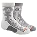 adidas Boys Youth High Quarter Socks (2 Pack), White/Solid Grey Light Onix/Solar Orange, Large