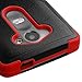 LG LEON Case ; Phonelicious (Tm) For LG LEON (C40) LG POWER (L22C) Heavy Duty Rugged Impact Armor Symbiosis Hybrid Dynamic Verge Case Robust Phone Tuff Cover + Premium Clear Screen Protector Combo & Phonelicious® Stylus Pen (BLACK/RED TUFF)
