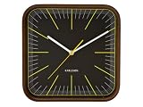 Kitchen & Housewares : Present Time Wall clock Vintage square wallnut