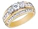 Three Stone Diamond Engagement Ring 1.5 Carat (ctw) in 14K Yellow Gold