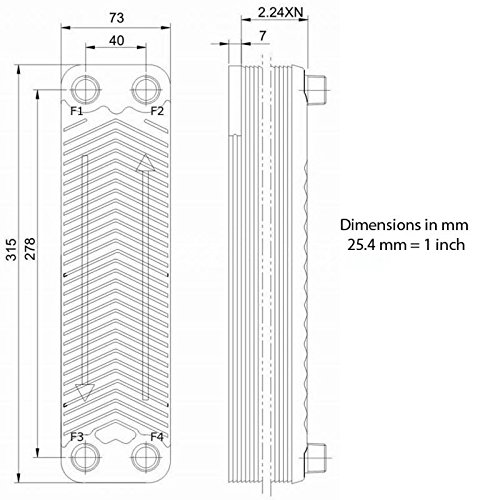Duda Energy HX2320BWGH:M12 Heat Exchanger, B3-23A / 20 Plate
