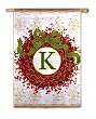 Monogram Holiday Wreath Regular Size Flag K Monogram Holiday Wreath Regular Size Flag K