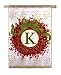Monogram Holiday Wreath Regular Size Flag K