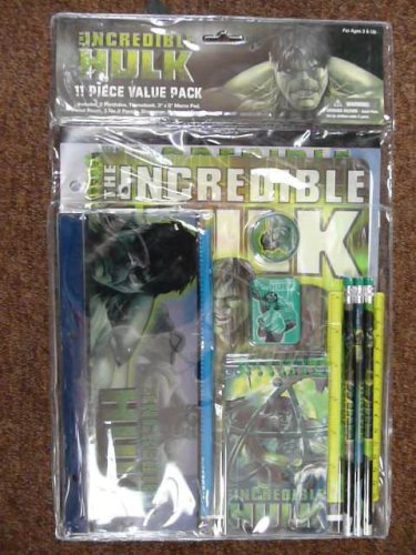  Marvel the Incredible Hulk 11 Pcs Value Pack Stationery