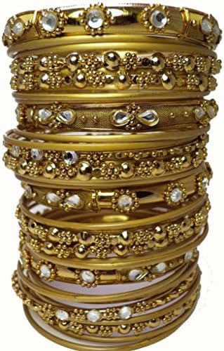 Shop One TwentyEmbellished Gold Tone Indian Bangles Bracelet Set 36 (Thirty-six)