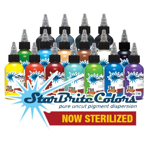 Starbrite 17 Most Used Colors Sterile Tattoo Ink 1/2 oz