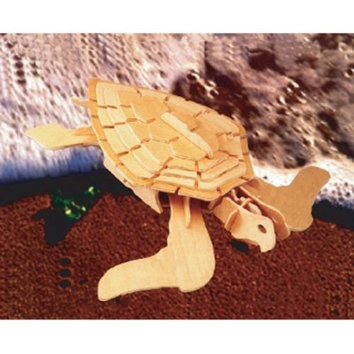  Puzzled Green Turtle 3D Natural Wood Puzzle