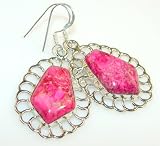 Sea Sediment Jasper Sterling Silver earring - 7.80g of pure 925 Sterling Silver with Sea Sediment Jasper 1 3/4, 7/8, 1/4 inch - entirely handmade by the most gifted artisans - one of a kind world wide item, only 1 piece available