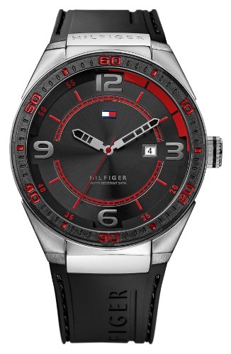 Tommy Hilfiger  Men's 1790807 Sport Black Silicon and Stainless Steel Watch