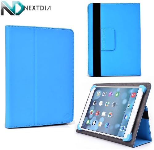 Alcatel One Touch Tab 7 Case Stand Folio Protective Cover with Soft Grip Clips - Universal Style fits Most 8" Devices | Azurean Blue