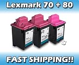 TonerPals Remanufactured Ink Cartridge Replacement for Lexmark 70 and 80 (2 Black, 1 Color)